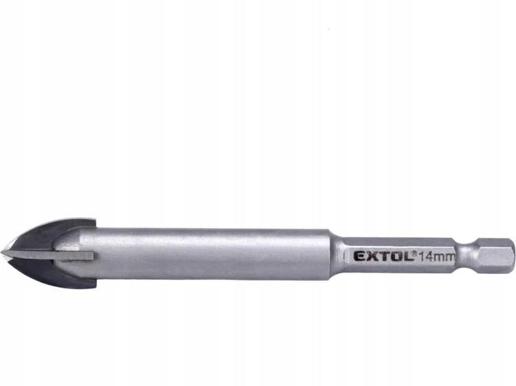 WIERTŁO DO SZKŁA 14mm GRESU PŁYTEK GLAZURY CERAMIKI 4 OSTRZA HEX