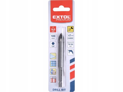WIERTŁO DO SZKŁA 14mm GRESU PŁYTEK GLAZURY CERAMIKI 4 OSTRZA HEX
