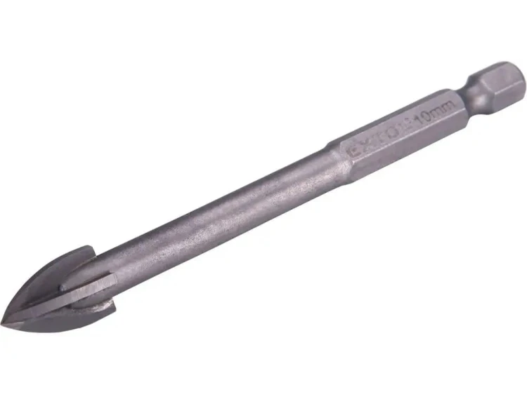 WIERTŁO DO SZKŁA 10mm GRESU PŁYTEK GLAZURY CERAMIKI 4 OSTRZA HEX