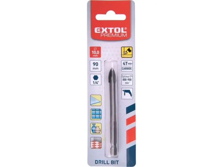 WIERTŁO DO SZKŁA 10mm GRESU PŁYTEK GLAZURY CERAMIKI 4 OSTRZA HEX