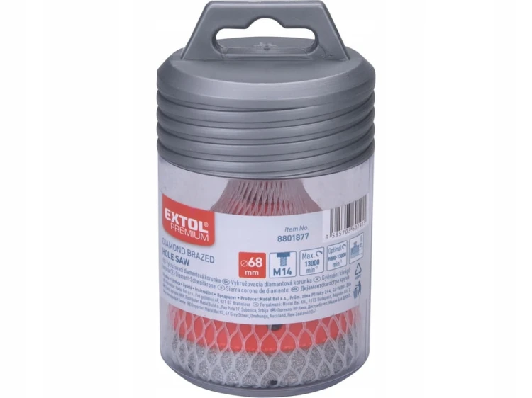 OTWORNICA DIAMENTOWA KORONKA WIERTŁO 68mm M14 DO GRESU PŁYTEK GLAZURY