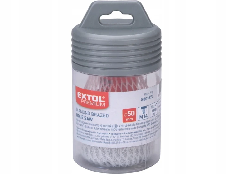 OTWORNICA DIAMENTOWA KORONKA WIERTŁO 50mm M14 DO GRESU PŁYTEK GLAZURY