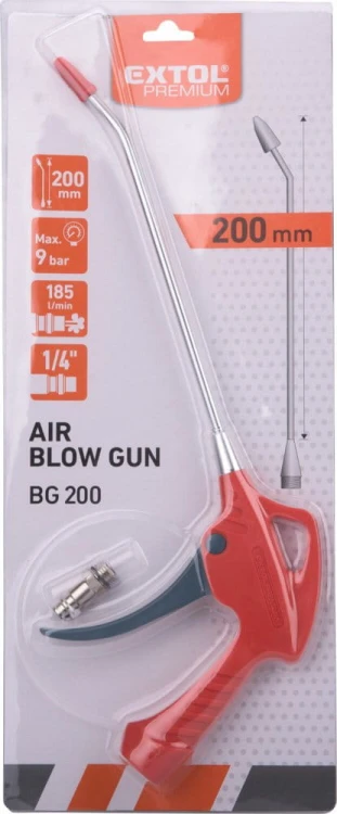 Pistolet do przedmuchiwania do kompresora DŁUGA DYSZA 200mm EXTOL PREMIUM