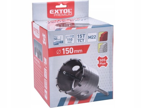 OTWORNICA FREZ DO BETONU WIERTŁO KORONOWE WIDIA 150mm SDS+ EXTOL PREMIUM