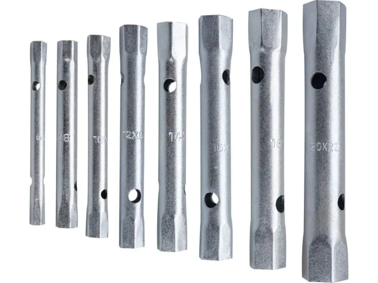 KLUCZE RUROWE 6-22mm ZESTAW 8 szt MATERIAŁOWE ETUI + 2 UCHWYTY DO KLUCZY
