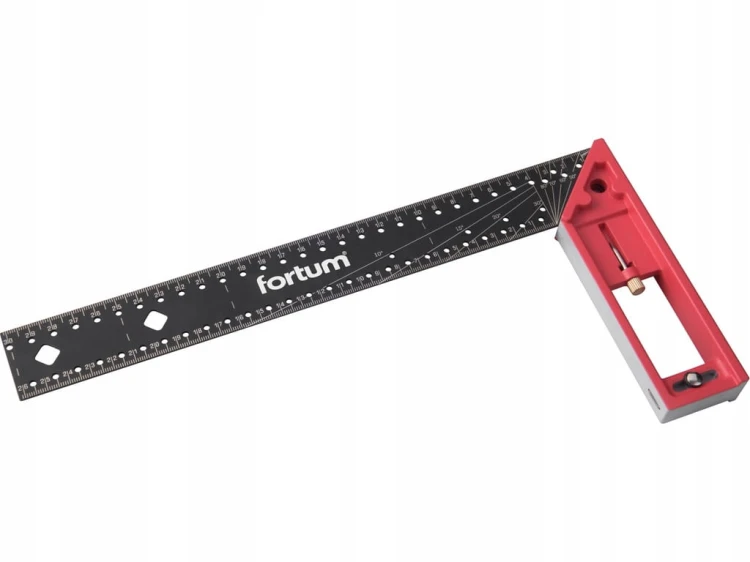 Kątownik aluminiowy stolarski z podziałką 300mm PROFESIONALNY FORTUM