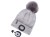 Czapka zimowa z pomponem i lampką LED rozmiar unisex szara MOCNE ŚWIATŁO