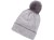 Czapka zimowa z pomponem i lampką LED rozmiar unisex szara MOCNE ŚWIATŁO