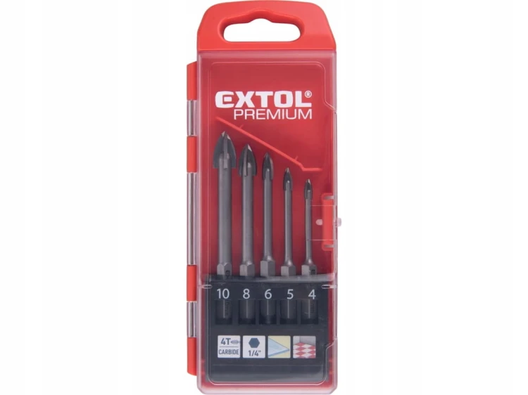 WIERTEŁO WIERTŁA DO SZKŁA, ceramiki, glazury 4,5,6,8,10 mm EXTOL PREMIUM