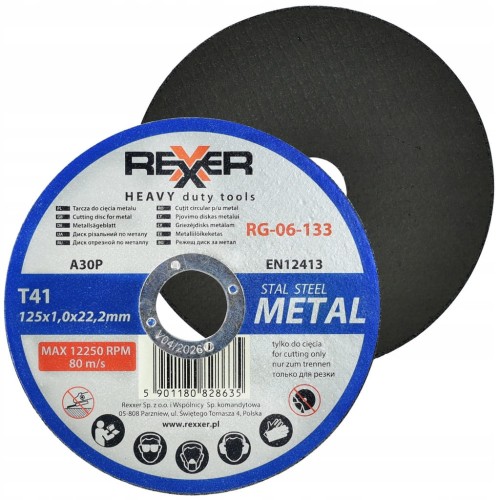 TARCZA DO CIĘCIA METALU 125 X 1.0 MM do szlifierki kątowej otwór 22,2 mm