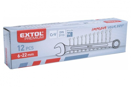 EXTOL KlUCZE 6 - 22 mm, ZESTAW 12 szt. - EXTOL 6333 ZESTAW KOMPLET KLUCZY
