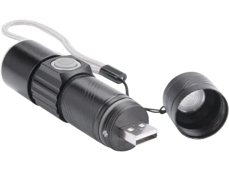 Kompaktowa latarka taktyczna mini mała LED akumulatorowa 450mAH 3W 150 lm