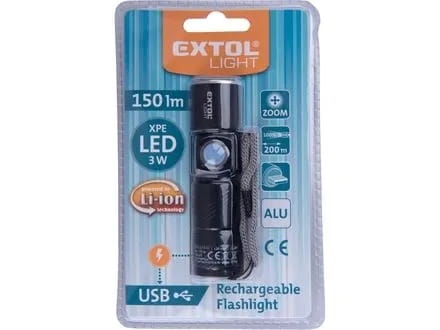 Kompaktowa latarka taktyczna mini mała LED akumulatorowa 450mAH 3W 150 lm
