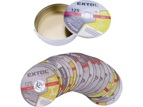 TARCZA DO CIĘCIA METALU stali 125/1mm 20szt + metalowa puszka zestaw tarcze