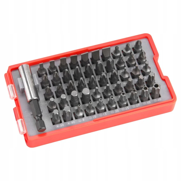 Zestaw Bitów Udarowych 51 szt. Magnetyczny Uchwyt PH PZ TORX HEX T