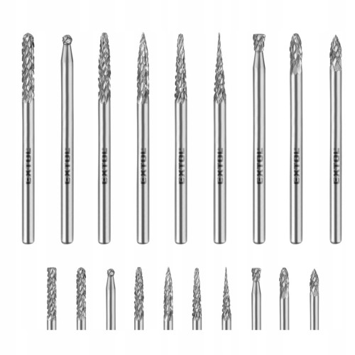 Akcesoria do miniszlifierki ZESTAW Frez do metalu 10szt 3mm RÓŻNE KSZTAŁTY