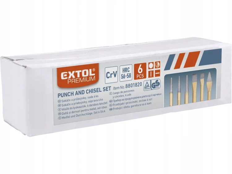 Przecinaki Wybijaki Punktaki Zestaw 6 szt Stal Crv Extol Premium