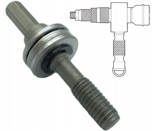 Trzpień + łożysko do NITOWNICA DO NITONAKRĘTEK - ADAPTER NA WKRĘTARKĘ
