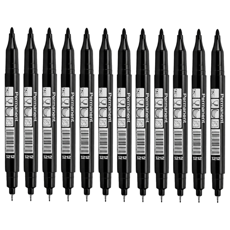marker-permanentny-dwustronny-czarny-25mm-08mm-zestaw-12-szt