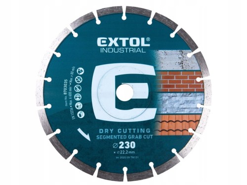 TARCZA DIAMENTOWA SEGMENT DO BETONU KOSTKI 230MM NA SUCHO I MOKRO
