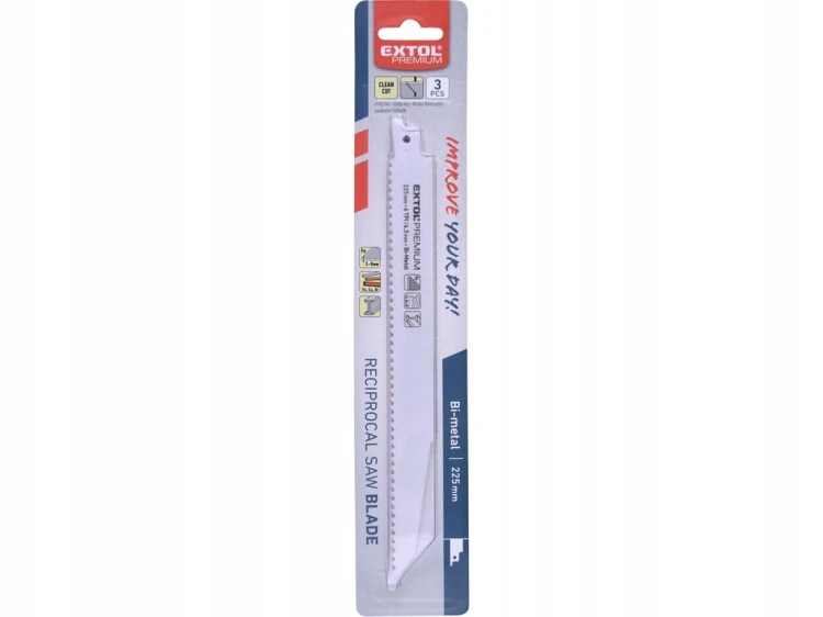 BRZESZCZOT DO PIŁY SZABLASTEJ LISICY DO METALU 225 mm 6TPI 3 szt