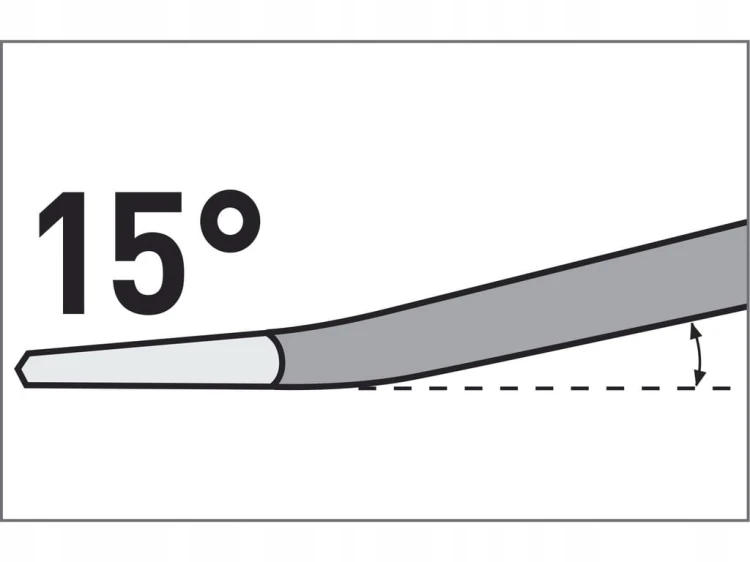 Dłuto płaskie przecinak SDS-plus 50x250 mm odgięte 15° do płytek betonu