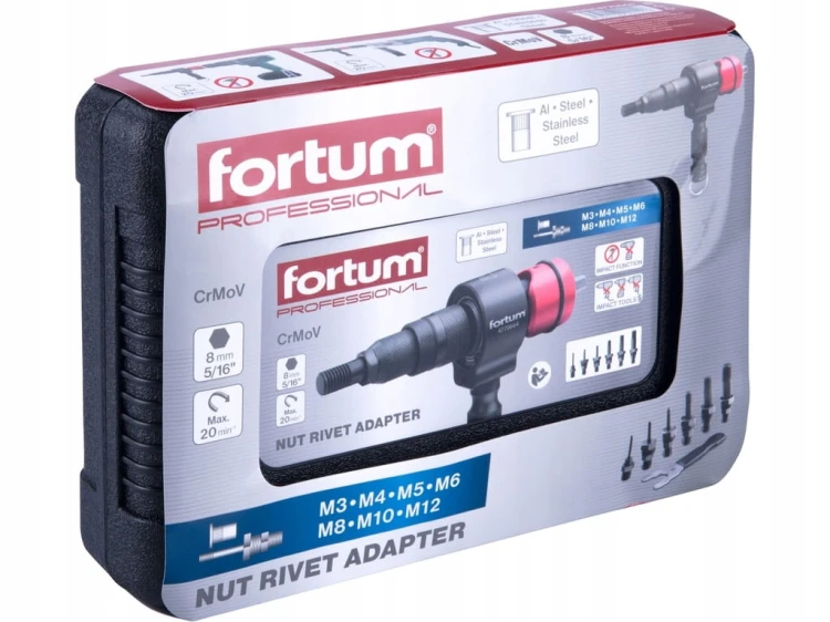 NITOWNICA NA WKRĘTARKĘ DO NITONAKRETEK M3-M12 ADAPTER PROFESJONALNA UCHWYT