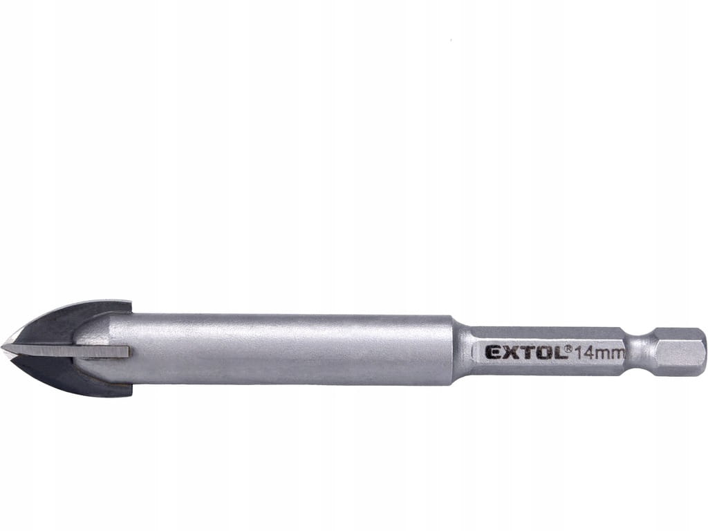 WIERTŁO DO SZKŁA 14mm GRESU PŁYTEK GLAZURY CERAMIKI 4 OSTRZA HEX