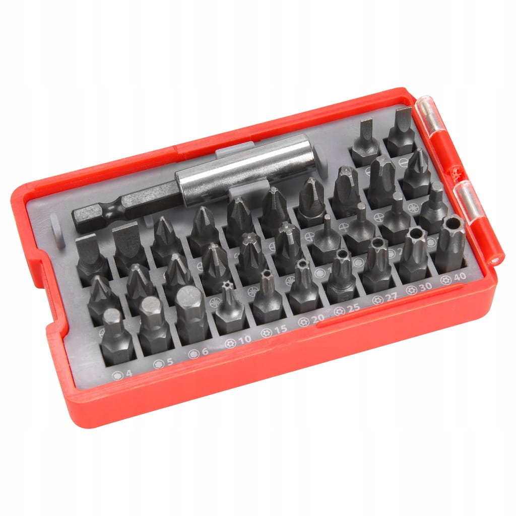 Zestaw Bitów Udarowych 33 szt. Uchwyt Magnetyczny SL PH PZ HEX TORX